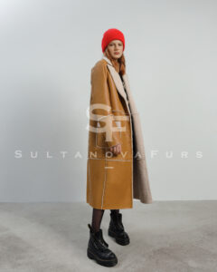 Yellow shearling coat 110