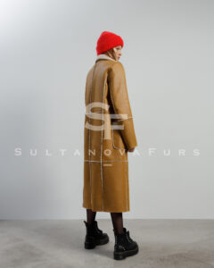 Yellow shearling coat 110