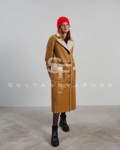 Yellow shearling coat 110