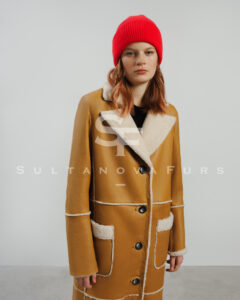 Yellow shearling coat 110