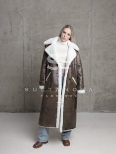 Long Brown Laser Winter Coat