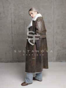 Long Brown Laser Winter Coat