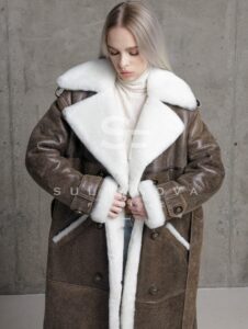 Long Brown Laser Winter Coat