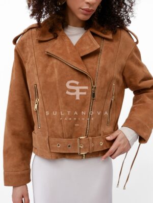 Sandy Suede Jacket with Lacing
