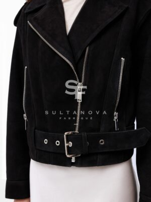 Black Suede Jacket with Lacing