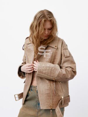 Beige Crocodile Jacket