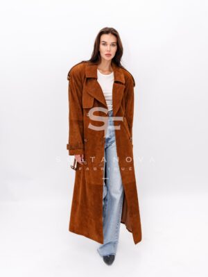 Suede Trench Coat