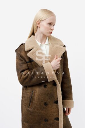 Dark Beige Curly Coat