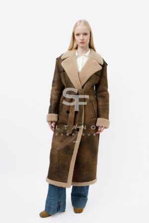 Dark Beige Curly Coat